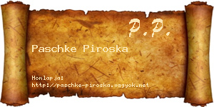 Paschke Piroska névjegykártya